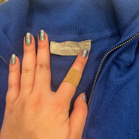 Everlane Quarter Zip Royal Blue Wool and Yak Blend Sweater (Size XS) - Picture 2 of 4